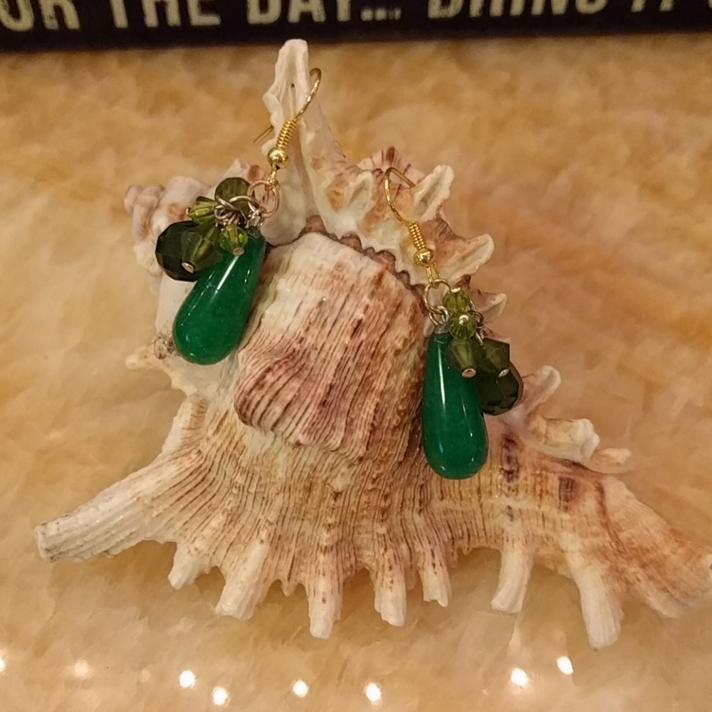 [SWAPPED] Emerald + Peridot Green Crystal Earrings